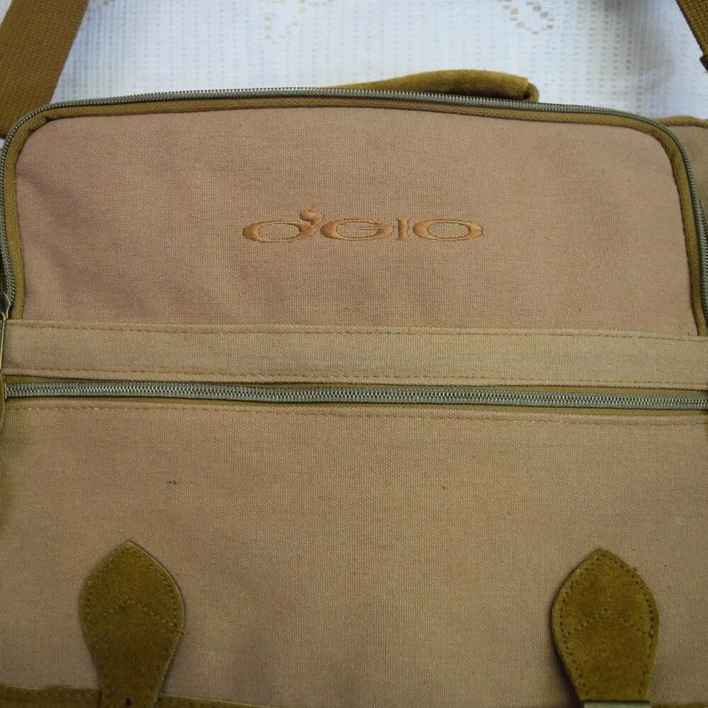 Ogio Canvas Khaki Camel Messenger Book Bag Shoulder Strap Carry On School Work